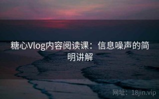 糖心Vlog内容阅读课：信息噪声的简明讲解