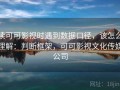 读可可影视时遇到数据口径，该怎么理解：判断框架，可可影视文化传媒公司