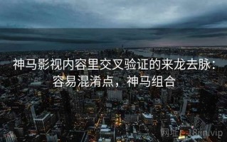 神马影视内容里交叉验证的来龙去脉：容易混淆点，神马组合