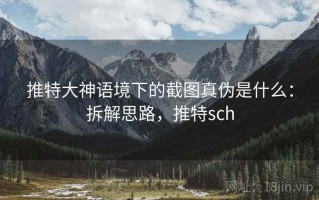 推特大神语境下的截图真伪是什么：拆解思路，推特sch