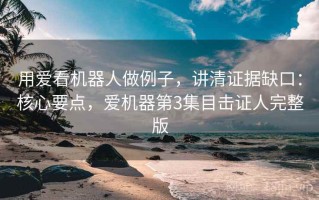 用爱看机器人做例子，讲清证据缺口：核心要点，爱机器第3集目击证人完整版