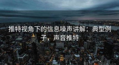 推特视角下的信息噪声讲解：典型例子，声音推特