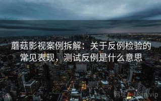 蘑菇影视案例拆解：关于反例检验的常见表现，测试反例是什么意思