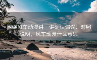 围绕风车动漫讲一讲确认偏误：对照说明，风车动漫什么意思