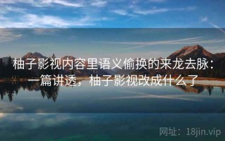 柚子影视内容里语义偷换的来龙去脉：一篇讲透，柚子影视改成什么了